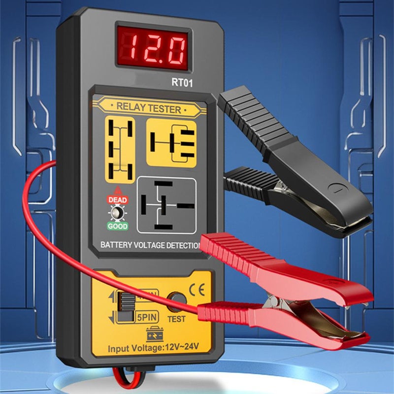 Automotive Relay Tester - 4 & 5 Pin 12V Auto Diagnostic Tool, Small Handheld DIY Car Tester with Battery Clips, Relay Testing Kit, Electrical Systems Tool, Auto Diagnostic, Test & Measurement Tools - Image 5